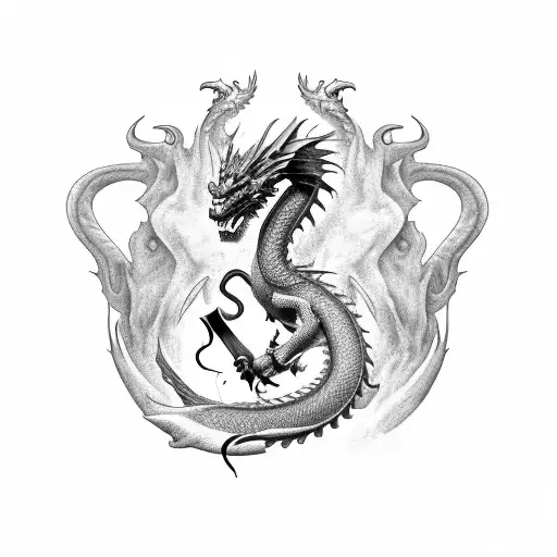 Dragon Coiling A Sword