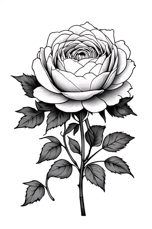 Peony And Rose Intertwined Simple