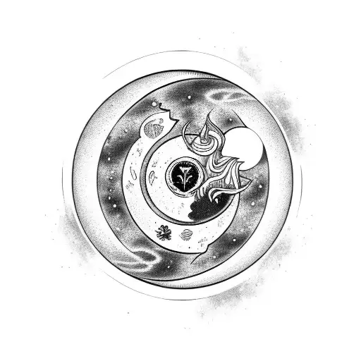 Moon With Zodiac Sign Of Cancer