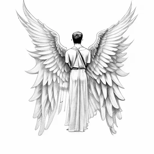 A Musician Angel With Wings Made Of Musical Notes