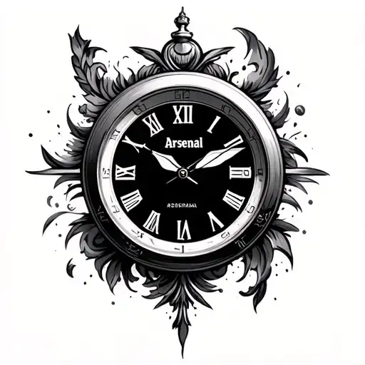 Arsenal Clock Face Surrounded