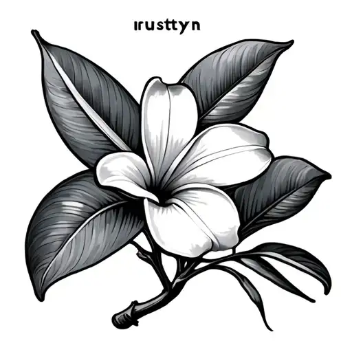 Frangipani With The Word Rustyn In The Stem
