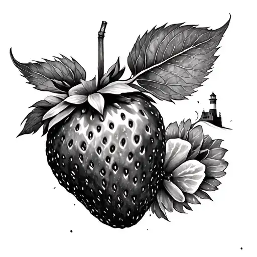 Strawberry And Lighthouse
