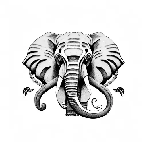 Myan Elephant Tattoo On Arm Mix Type