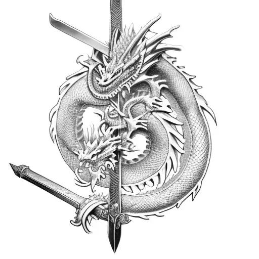 Dragon Coiling A Sword