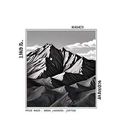 Topography Line Map Of Wasatch Mountains