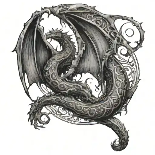 A Musical Staff With Notes Forming The Shape Of A Dragon From The Hobbit