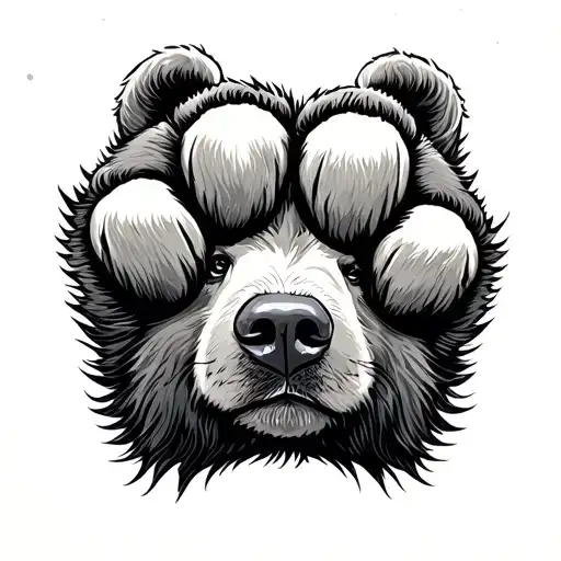 Paw Of Dog And Bear