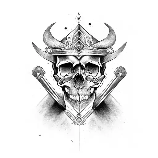 Skull Viens Chicano Viking