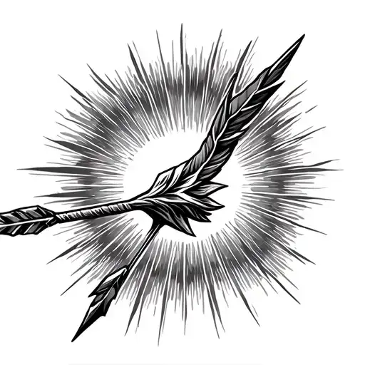 Bow Arrow And Sun Rays