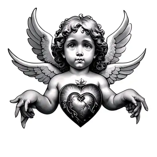 Cherub With A Sacred Heart