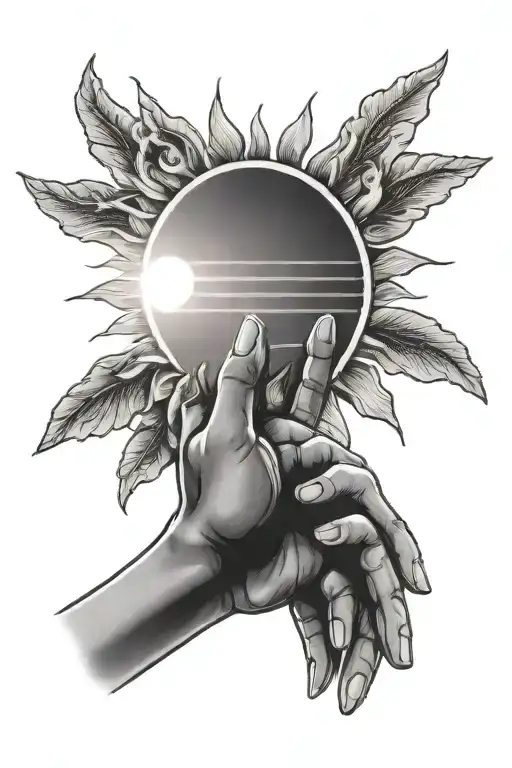 Sun Shining In Hand Holding