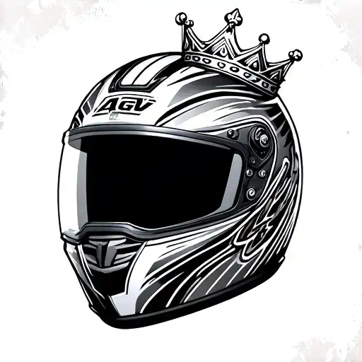 Agv Pista Helmet Tattoo On Arm With Crown