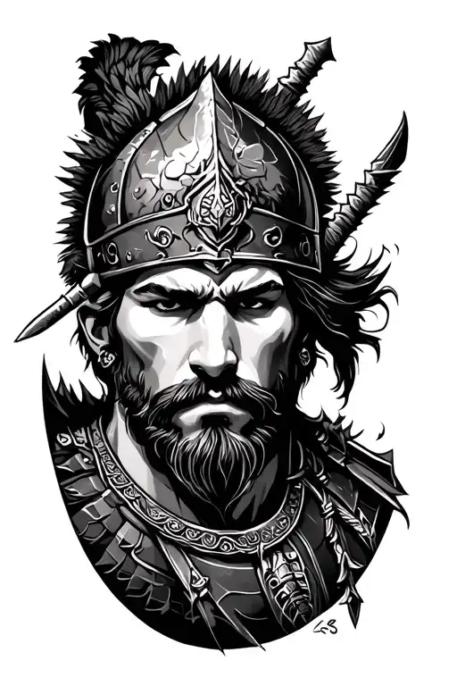 Warrior Tatton On Outer Forearm