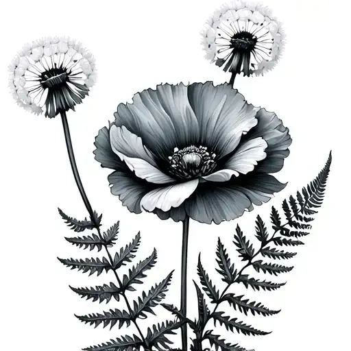Fern Poppy Dandelion