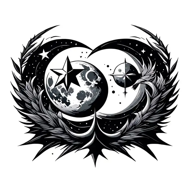 Astronomy Stars And Moon