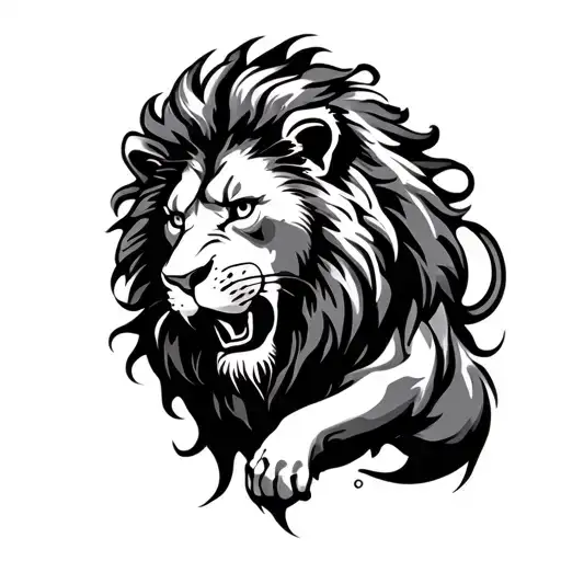 A Lion With Pain Enduring Symbol
