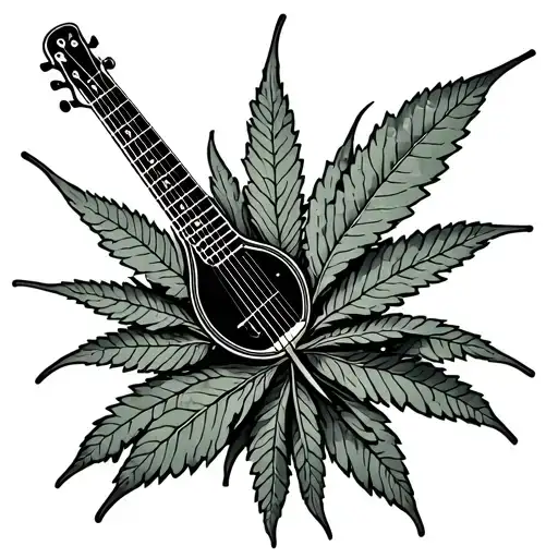 Guitar Weed Leaf