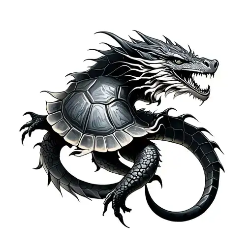 Turle And Dragon Intertwined