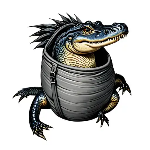 Baby Alligator In A Fish Bag