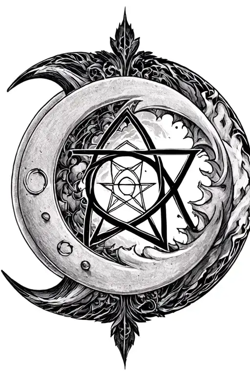 Lune Pentacle Symbol In The Center