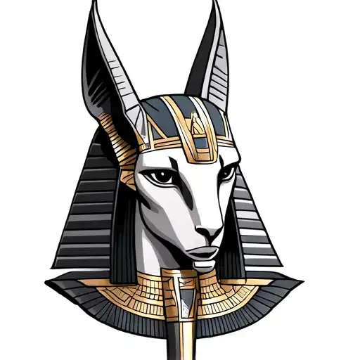 Egyptian God Tattoo Design Featuring Anubis
