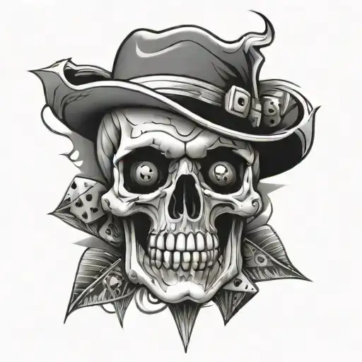Skull With Dice Instead Of Eyes