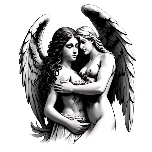 Two Faced Angel Holding Chest