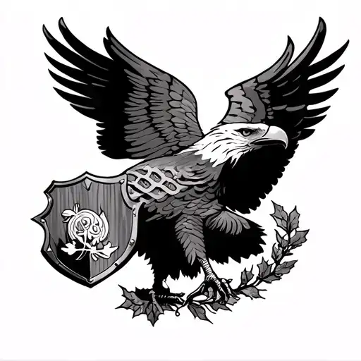 Eagle With Shield And Oak Leaves