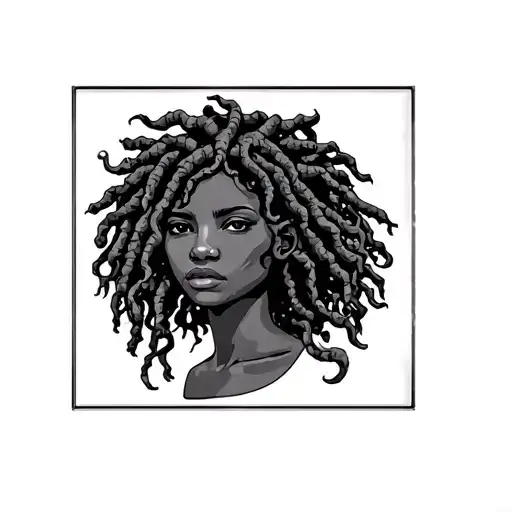 African American Medusa With Locs