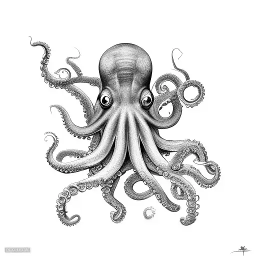 Octopus With Long Tenticles On Arm