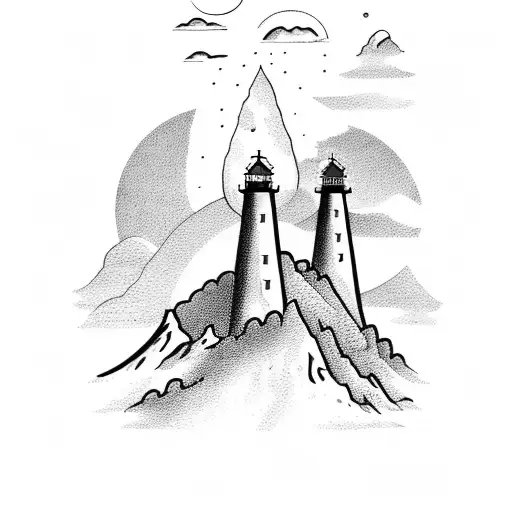 Lighthouse And Mountains Arm Sleeve