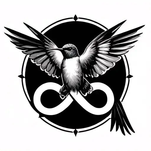 Infinity Sign And Hummingbird