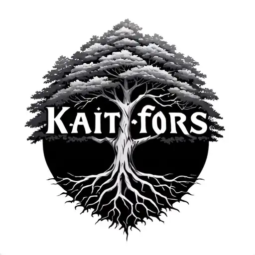 Tree With Roots Forming The Name Kaitfors