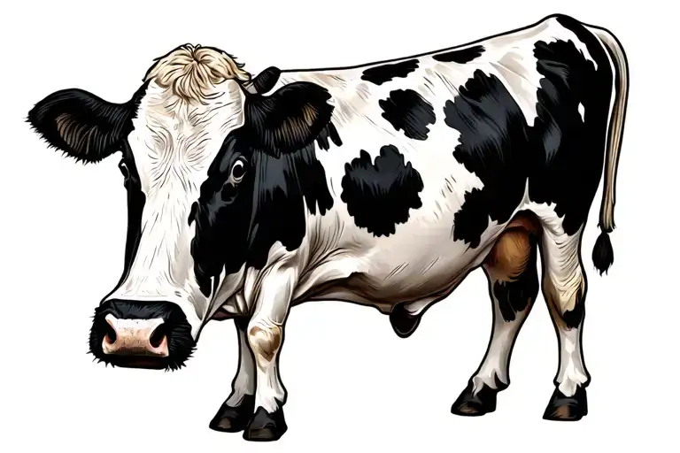 Dairy Cow With The Black Spots As A Boxing Glove