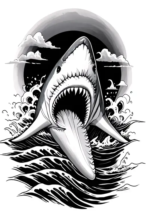 Shark Tooth And Water Waves