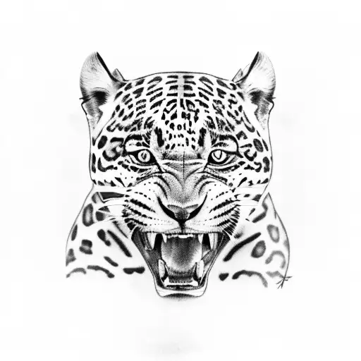 Jaguar Climbing Down A Tree