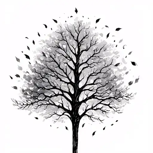 Tree Loosing Leaves Falling
