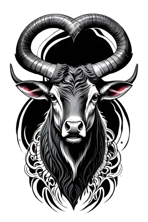 Psychedelic Taurus With Eyes In The Horns