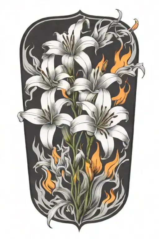 Lilies In The Middle Of Fire Flames