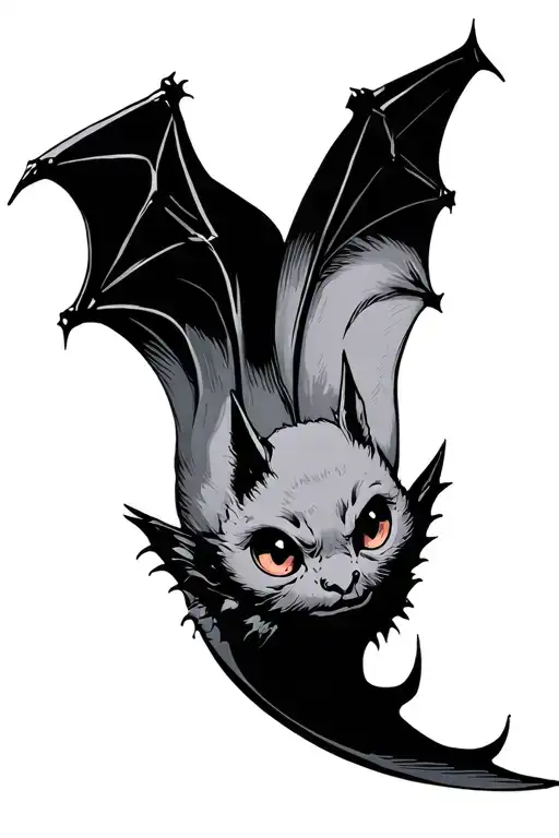 Upside Down Bat Bold Eyes