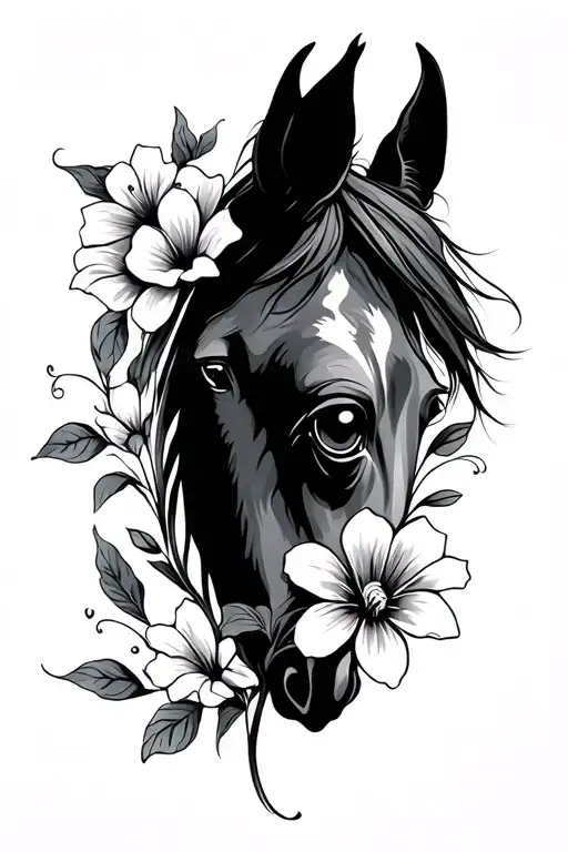 Horse Eye And Flower