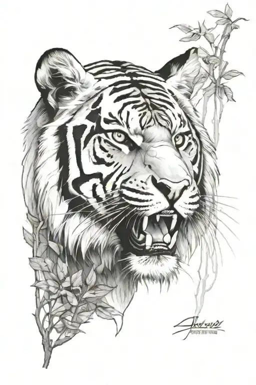 Tiger In Forest Like A King