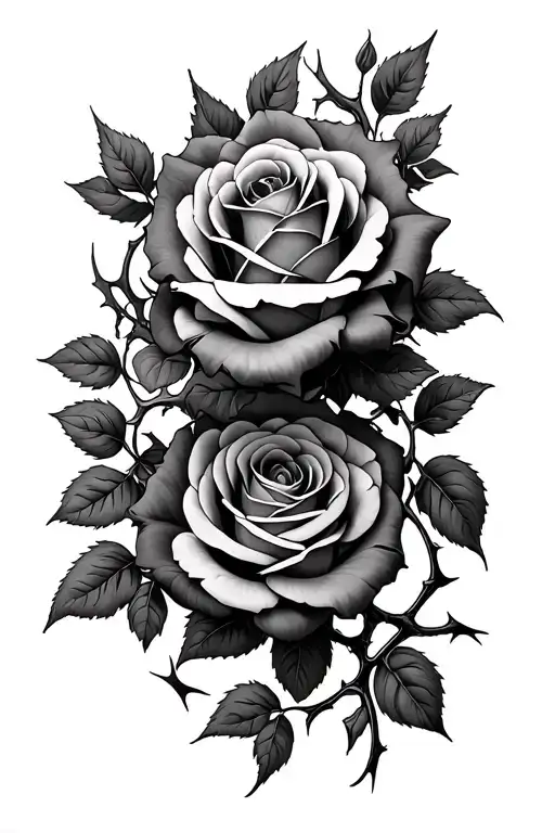 Bracelet Of Roses With Thorns And Leaves Intertwined