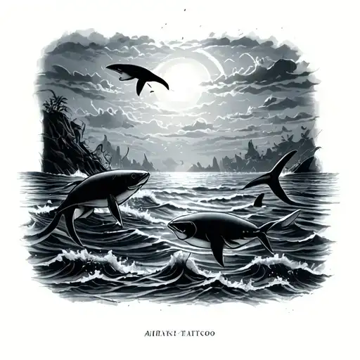 Ocean Scene With Sea Animals