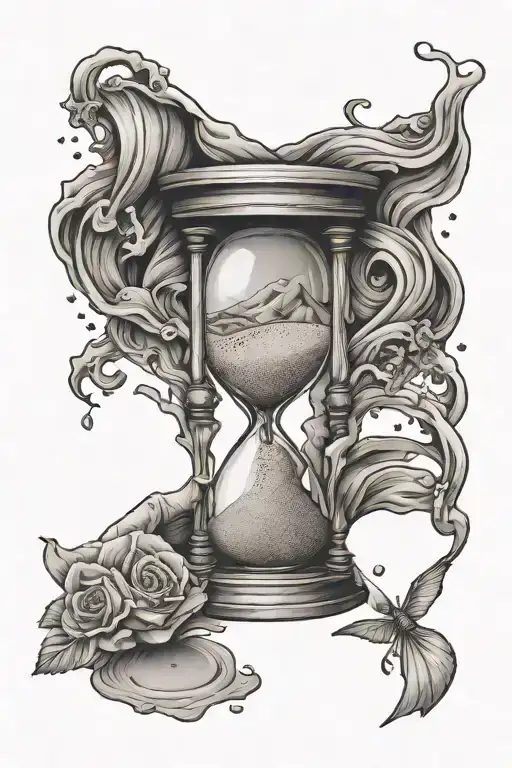 Broken Hour Glass With Sand Held By Hands Holding