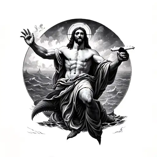 Jesus Striking Down The Leviathan Biblically Accurate