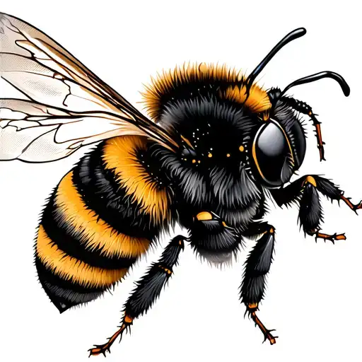 Simple Bumble Bee Flying With The Dashes