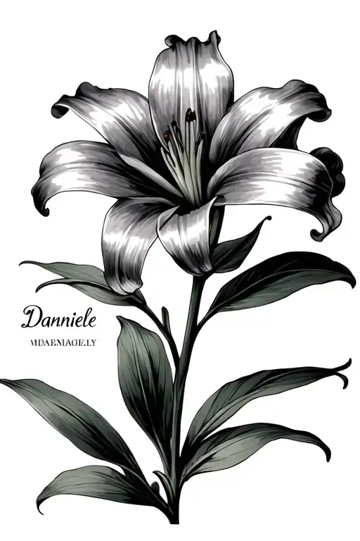 Single Stargazer Lily With The Name Danniele As The Stem