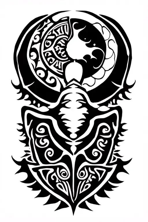 Turtle Maori Infinite Sign Sun Lune And Soliel